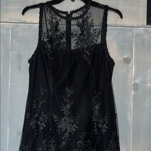 Size 6 Nanette Lepore little black dress. Lace sleeveless midi. Beautiful detail
